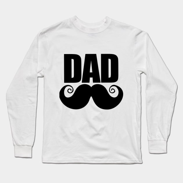 DAD text with mustache Long Sleeve T-Shirt by 9georgeDoodle